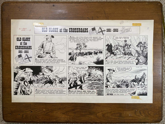 Old Glory at the Crossroads 12/22/63 Original Art Illustration | Fletcher Studio