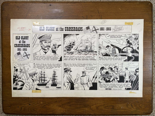 Old Glory at the Crossroads 12/29/63 Original Art Illustration | Fletcher Studio