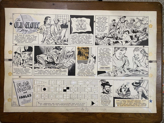 The Old Glory Story: History of the American Flag 1/16/54 Original Art Illustration | Fletcher Studio