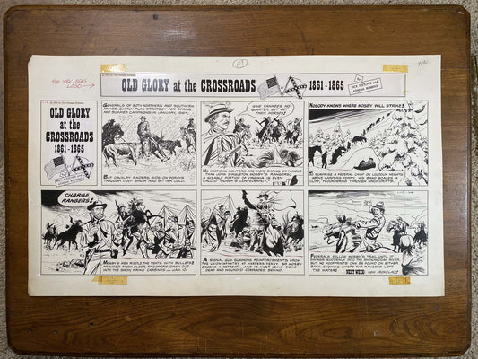 Old Glory at the Crossroads 1/12/64 Original Art Illustration | Fletcher Studio