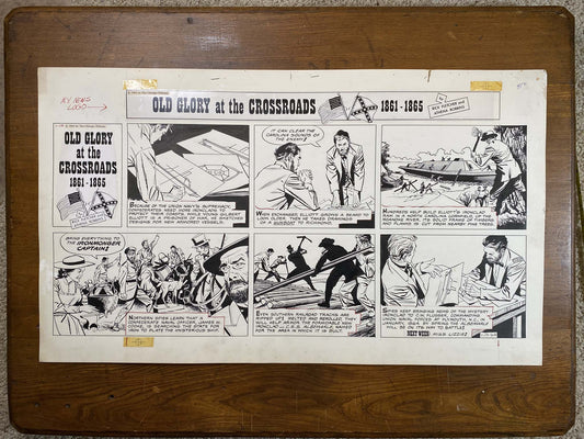 Old Glory at the Crossroads 1/19/64 Original Art Illustration | Fletcher Studio