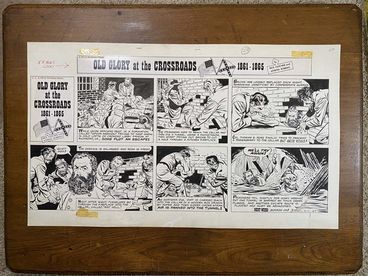 Old Glory at the Crossroads 2/2/64 Original Art Illustration | Fletcher Studio