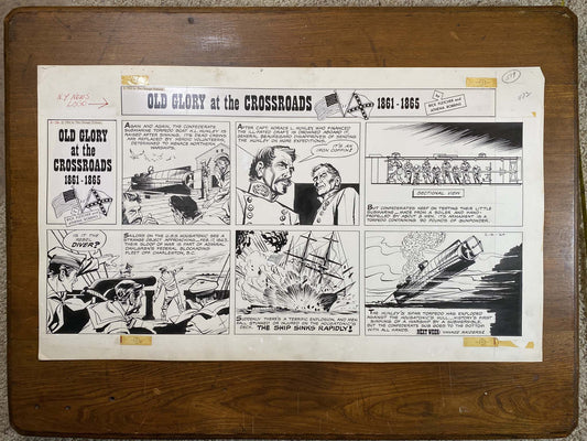 Old Glory at the Crossroads 2/16/64 Original Art Illustration | Fletcher Studio