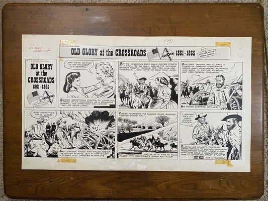 Old Glory at the Crossroads 3/1/64 Original Art Illustration | Fletcher Studio