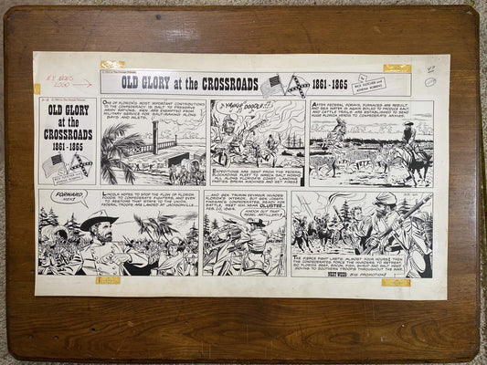 Old Glory at the Crossroads 3/8/64 Original Art Illustration | Fletcher Studio
