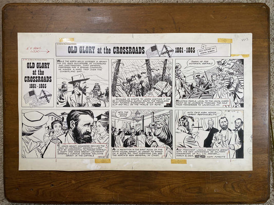Old Glory at the Crossroads 3/15/64 Original Art Illustration | Fletcher Studio