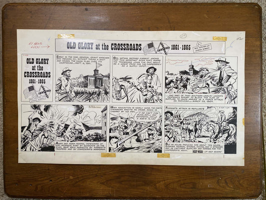 Old Glory at the Crossroads 3/29/64 Original Art Illustration | Fletcher Studio