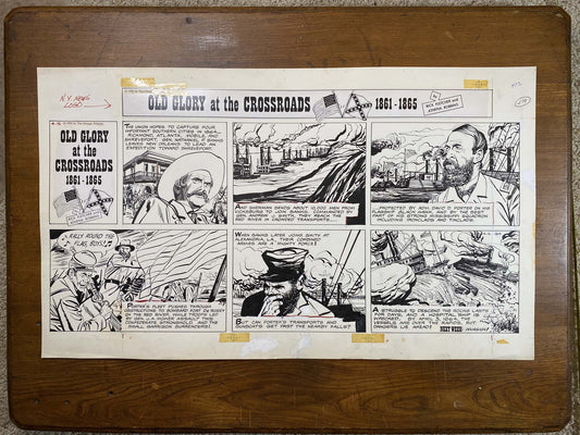 Old Glory at the Crossroads 4/5/64 Original Art Illustration | Fletcher Studio