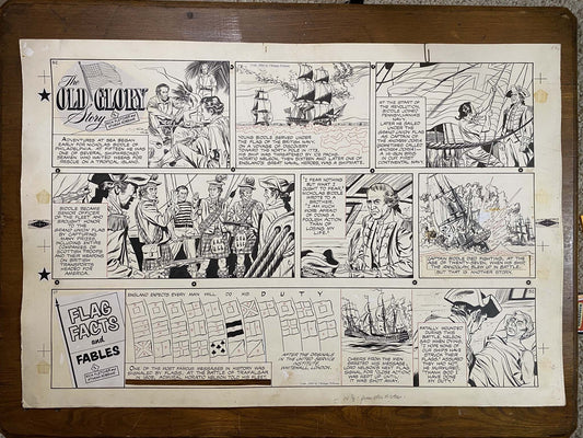 The Old Glory Story: History of the American Flag 1/23/54 Original Art Illustration | Fletcher Studio