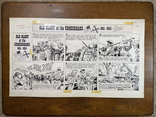 Old Glory at the Crossroads 4/12/64 Original Art Illustration | Fletcher Studio