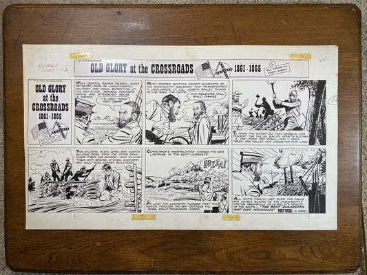 Old Glory at the Crossroads 4/19/64 Original Art Illustration | Fletcher Studio