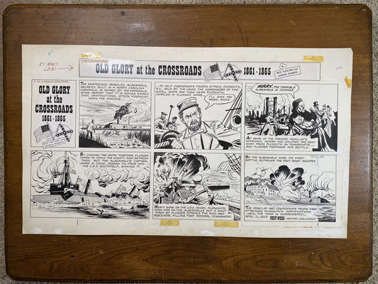 Old Glory at the Crossroads 4/26/64 Original Art Illustration | Fletcher Studio
