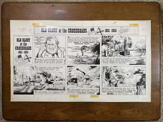 Old Glory at the Crossroads 5/3/64 Original Art Illustration | Fletcher Studio