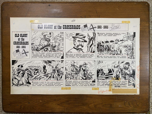 Old Glory at the Crossroads 5/31/64 Original Art Illustration | Fletcher Studio