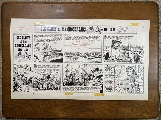 Old Glory at the Crossroads 6/7/64 Original Art Illustration | Fletcher Studio