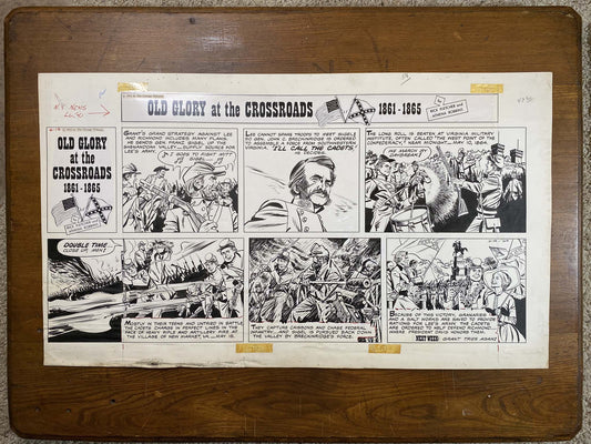 Old Glory at the Crossroads 6/14/64 Original Art Illustration | Fletcher Studio