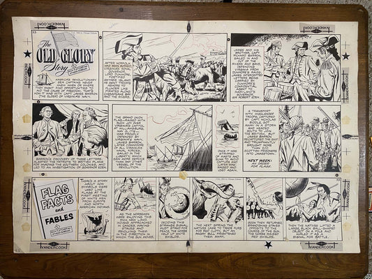 The Old Glory Story: History of the American Flag 1/30/54 Original Art Illustration | Fletcher Studio