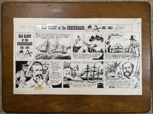 Old Glory at the Crossroads 6/28/64 Original Art Illustration | Fletcher Studio