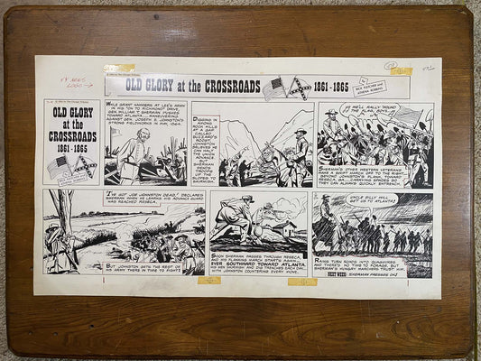 Old Glory at the Crossroads 7/5/64 Original Art Illustration | Fletcher Studio