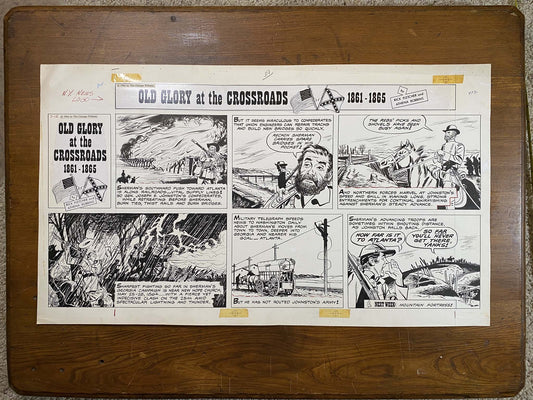 Old Glory at the Crossroads 7/12/64 Original Art Illustration | Fletcher Studio