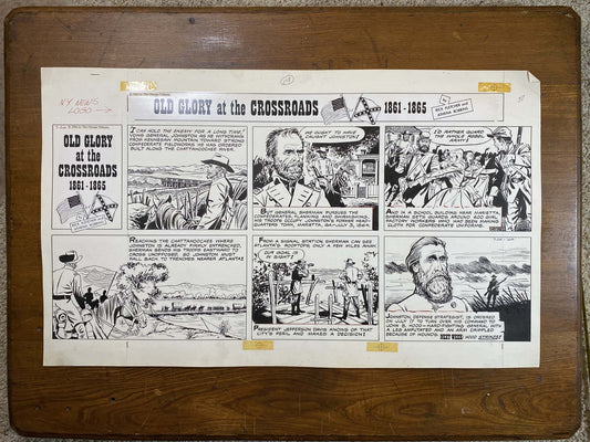 Old Glory at the Crossroads 7/26/64 Original Art Illustration | Fletcher Studio