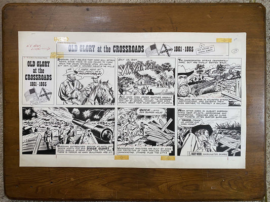 Old Glory at the Crossroads 8/9/64 Original Art Illustration | Fletcher Studio