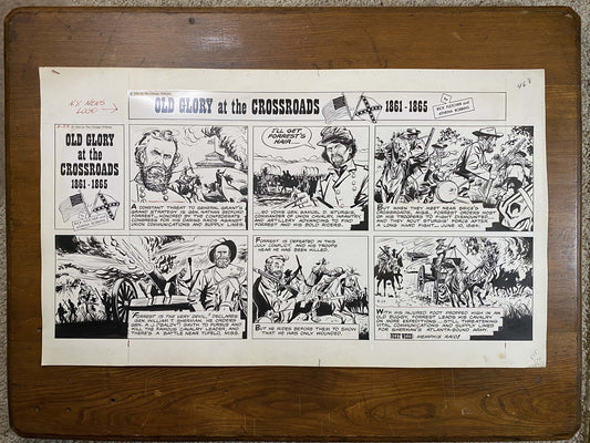 Old Glory at the Crossroads 8/23/64 Original Art Illustration | Fletcher Studio