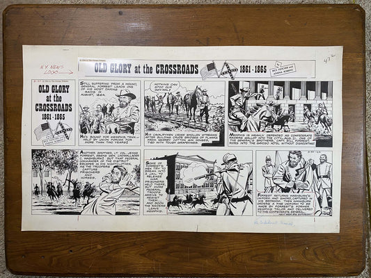 Old Glory at the Crossroads 8/30/64 Original Art Illustration | Fletcher Studio