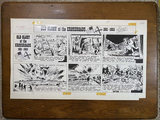 Old Glory at the Crossroads 9/6/64 Original Art Illustration | Fletcher Studio