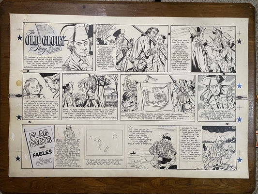 The Old Glory Story: History of the American Flag 2/6/54 Original Art Illustration | Fletcher Studio