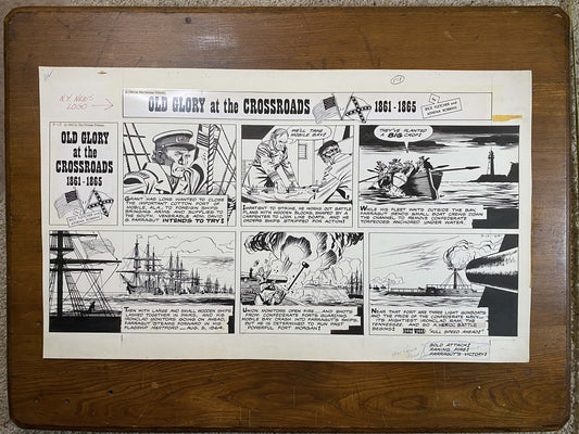 Old Glory at the Crossroads 9/13/64 Original Art Illustration | Fletcher Studio
