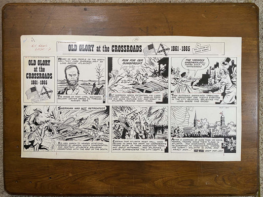 Old Glory at the Crossroads 9/27/64 Original Art Illustration | Fletcher Studio
