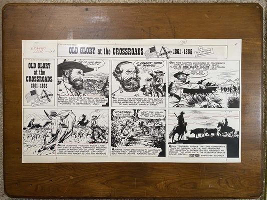 Old Glory at the Crossroads 10/4/64 Original Art Illustration | Fletcher Studio
