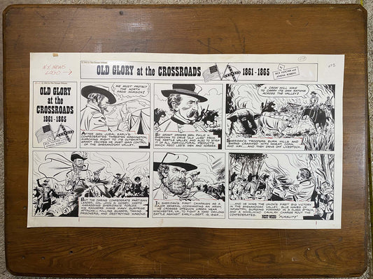 Old Glory at the Crossroads 10/11/64 Original Art Illustration | Fletcher Studio