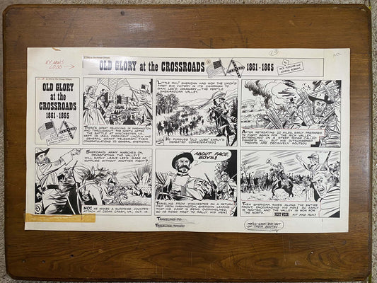Old Glory at the Crossroads 10/18/64 Original Art Illustration | Fletcher Studio