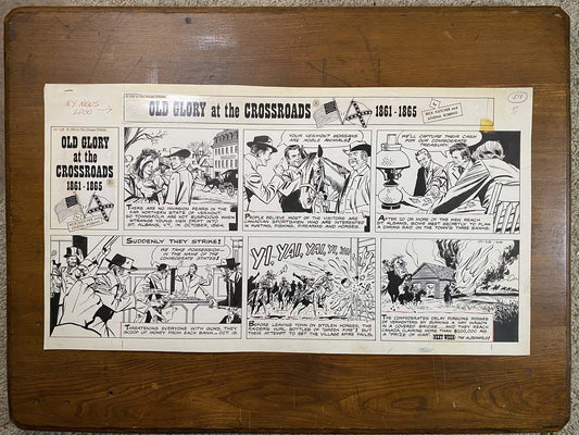 Old Glory at the Crossroads 10/25/64 Original Art Illustration | Fletcher Studio
