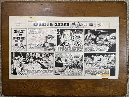 Old Glory at the Crossroads 11/1/64 Original Art Illustration | Fletcher Studio
