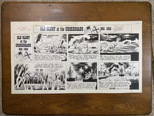 Old Glory at the Crossroads 11/8/64 Original Art Illustration | Fletcher Studio