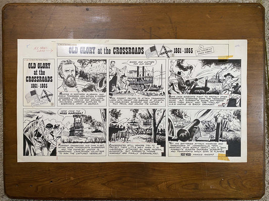 Old Glory at the Crossroads 11/15/64 Original Art Illustration | Fletcher Studio