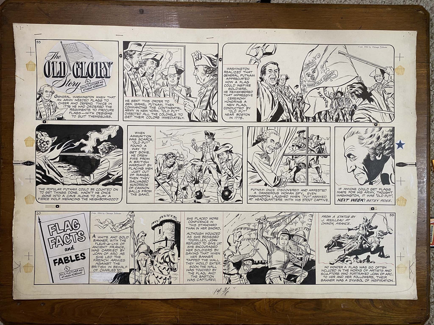 The Old Glory Story: History of the American Flag 2/13/54 Original Art Illustration | Fletcher Studio