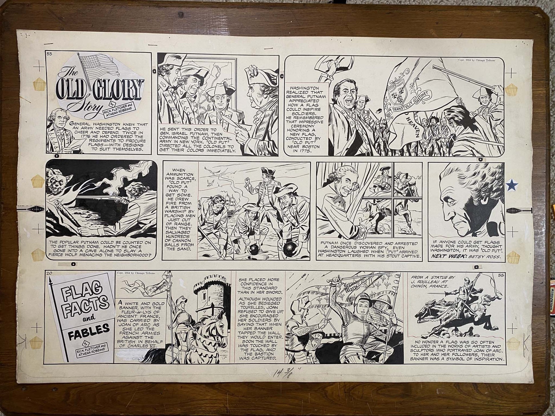 The Old Glory Story: History of the American Flag 2/13/54 Original Art Illustration | Fletcher Studio