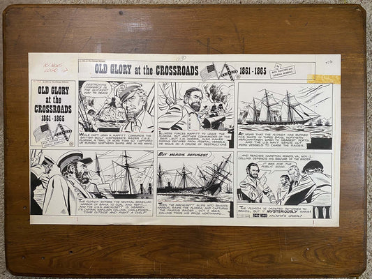 Old Glory at the Crossroads 11/22/64 Original Art Illustration | Fletcher Studio