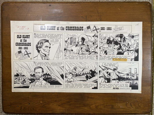 Old Glory at the Crossroads 11/29/64 Original Art Illustration | Fletcher Studio