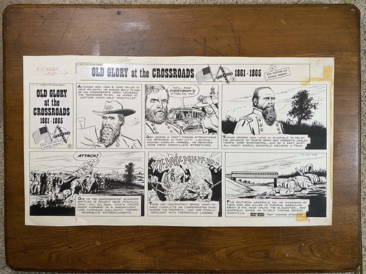 Old Glory at the Crossroads 12/6/64 Original Art Illustration | Fletcher Studio