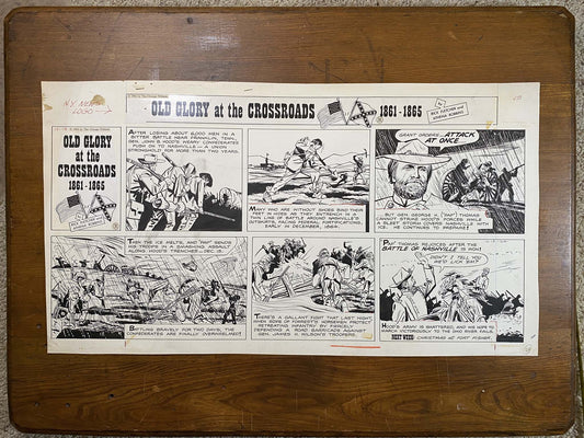 Old Glory at the Crossroads 12/13/64 Original Art Illustration | Fletcher Studio