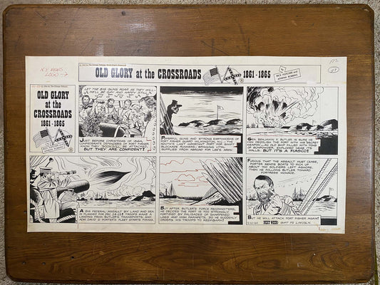 Old Glory at the Crossroads 12/20/64 Original Art Illustration | Fletcher Studio
