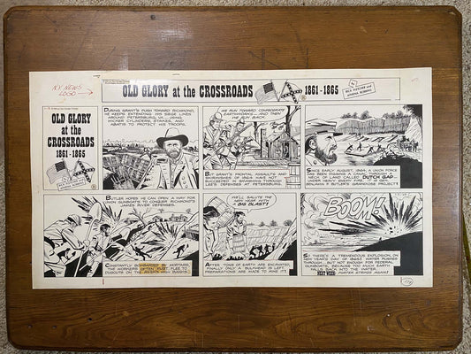Old Glory at the Crossroads 1/3/65 Original Art Illustration | Fletcher Studio