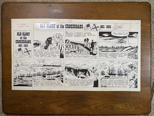 Old Glory at the Crossroads 1/10/65 Original Art Illustration | Fletcher Studio