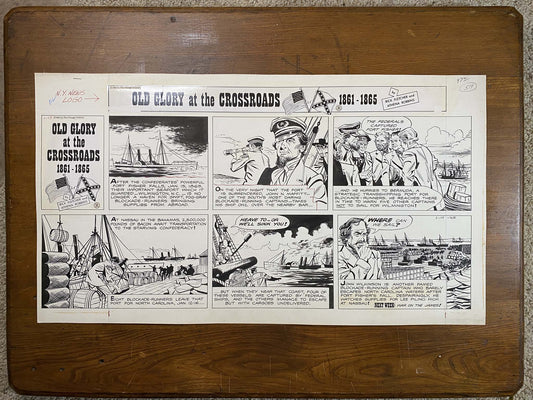 Old Glory at the Crossroads 1/17/65 Original Art Illustration | Fletcher Studio
