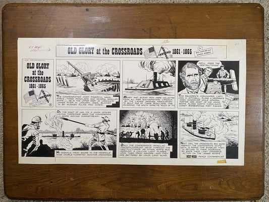 Old Glory at the Crossroads 1/24/65 Original Art Illustration | Fletcher Studio